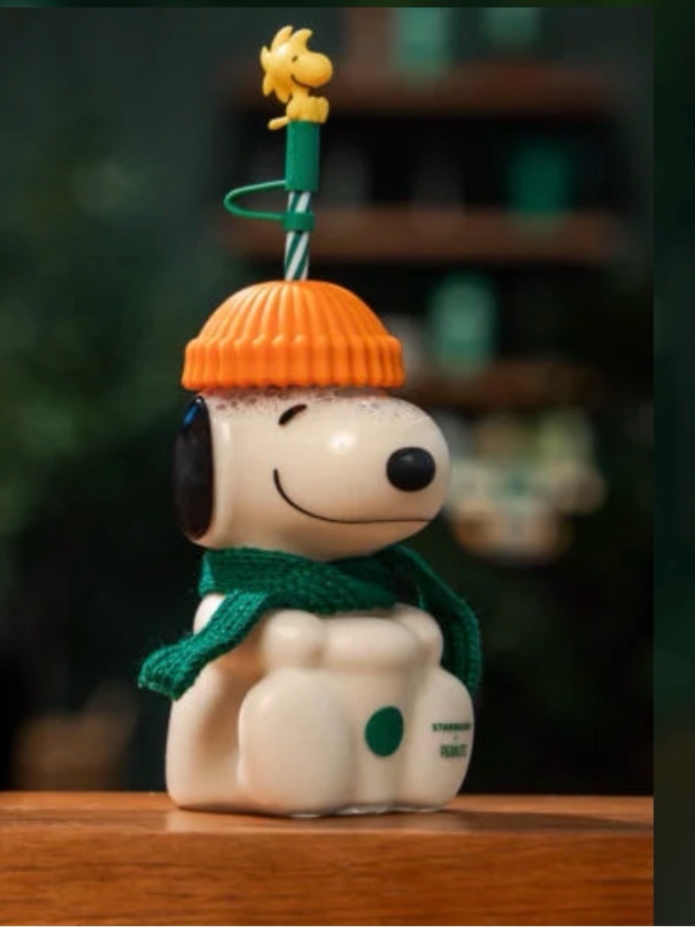 Starbucks xPeanuts Snoopy Glass Cold Cup Straw Topper Fall Limited Edition 20 oz